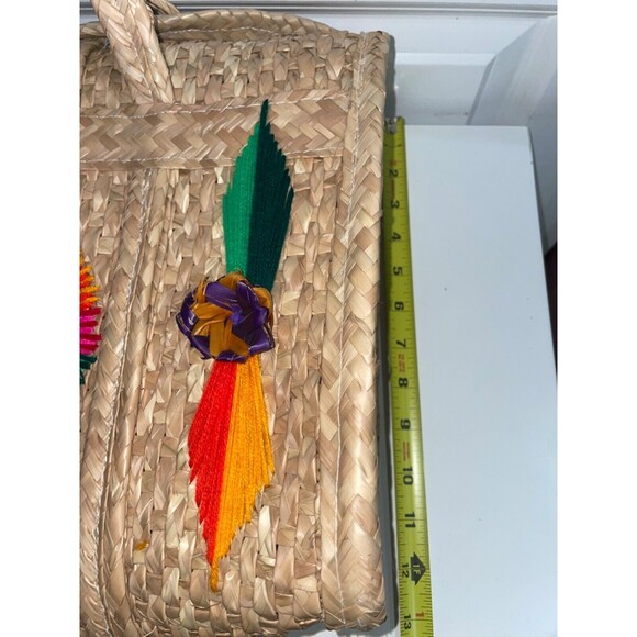 Primavera Collection Acapulco Beach Basket Bag Large Straw Tote Embellished - Picture 11 of 15